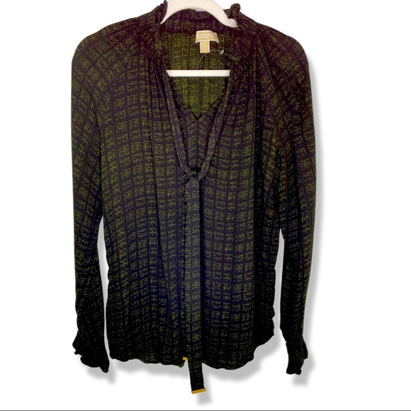 Michael Kors - green tie front blouse - Picture 2 of 3